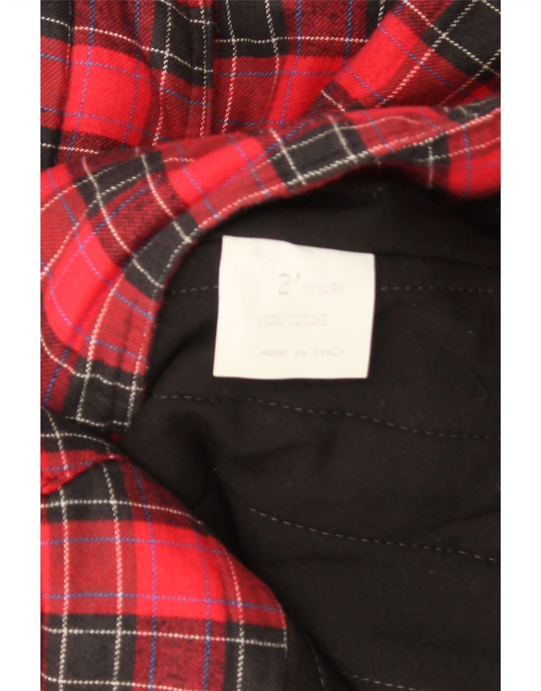 Casaco corta-vento feminino vintage Reino Unido 14 algodão xadrez vermelho médio