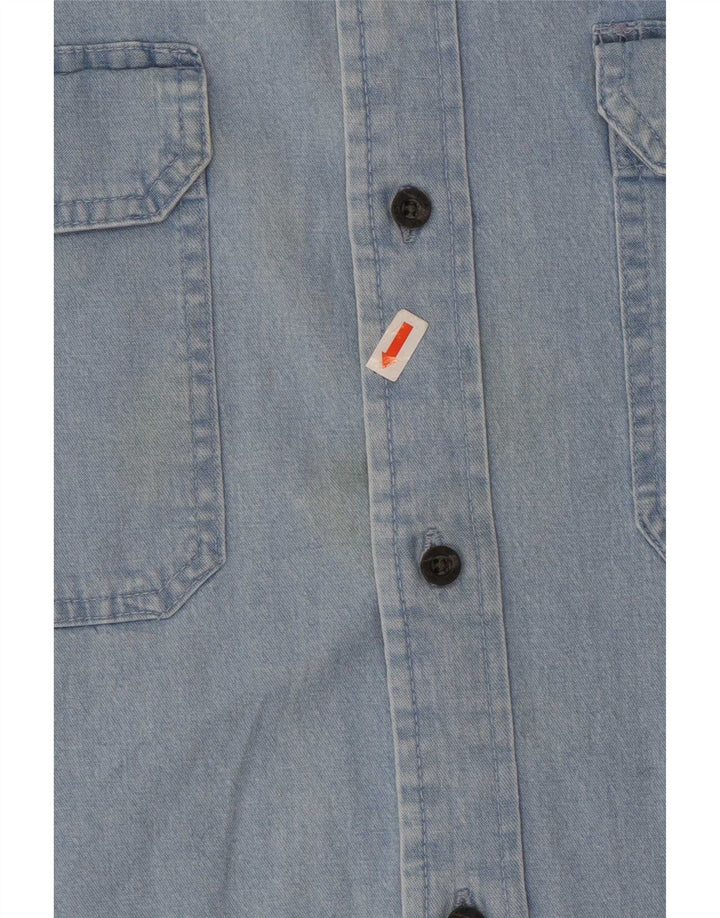 Camisa jeans masculina Wrangler 3XL algodão azul