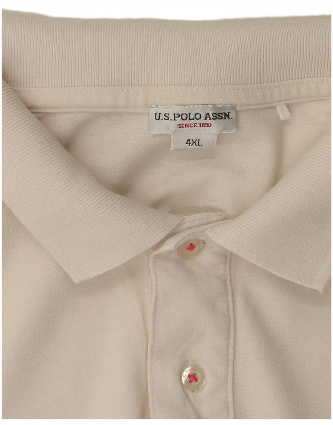 US Polo Assn. Camisa polo gráfica masculina 4XL branca