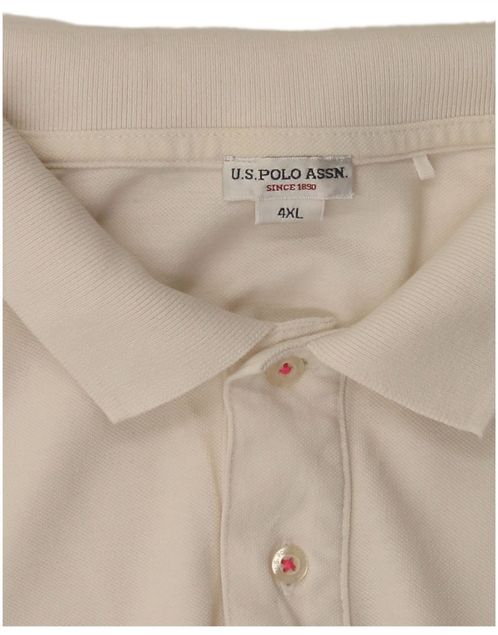 US Polo Assn. Camisa polo gráfica masculina 4XL branca