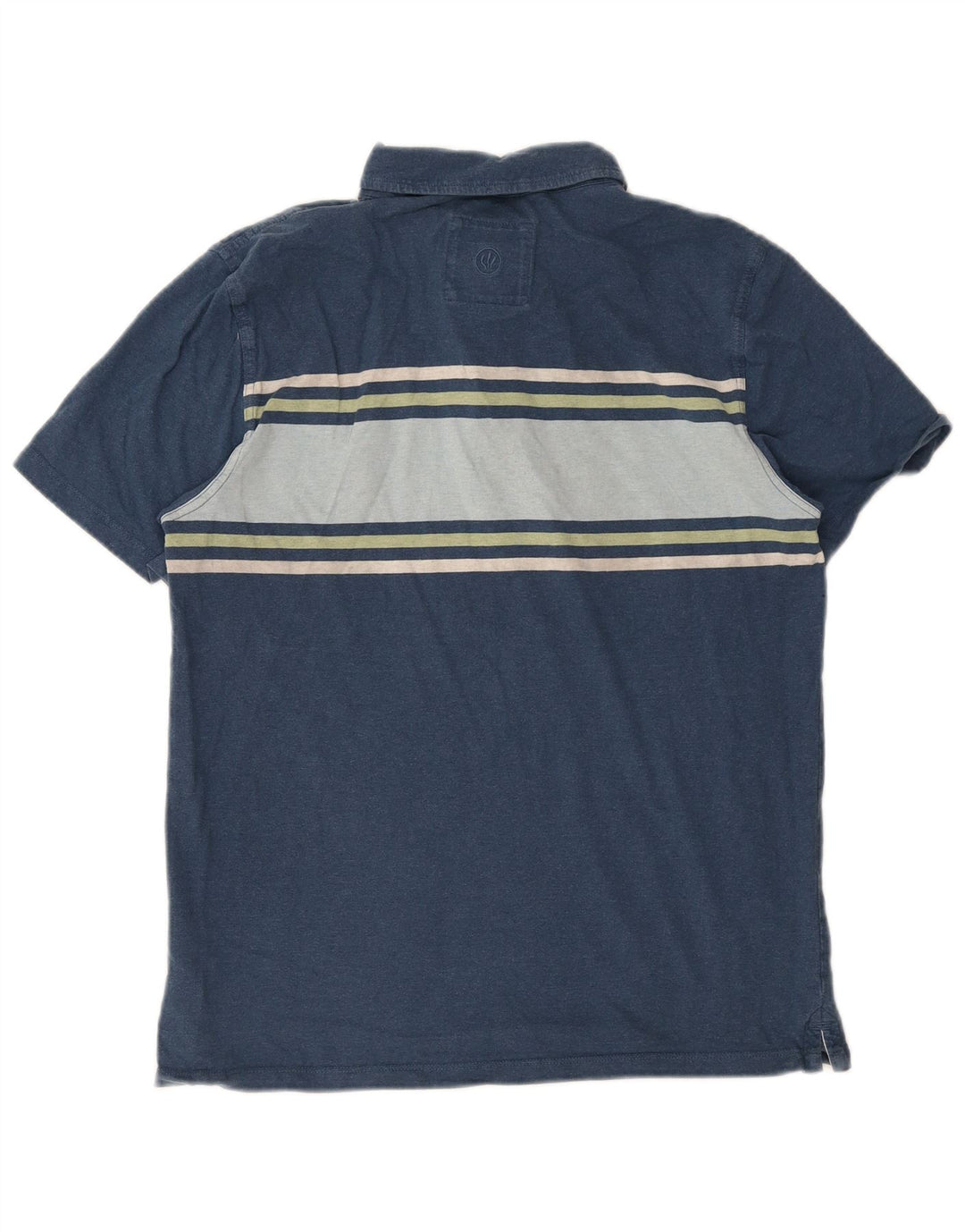 Camisa polo masculina Fat Face grande algodão colorblock azul