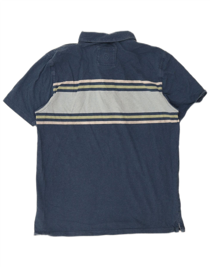 Camisa polo masculina Fat Face grande algodão colorblock azul