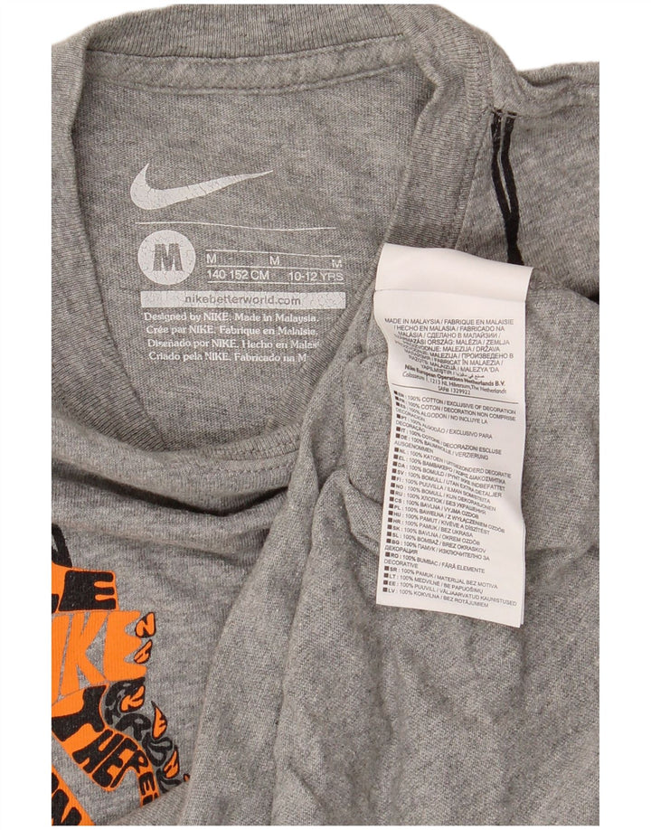 Camiseta Nike Boys Graphic Top 10-11 Anos Cinza Médio Algodão