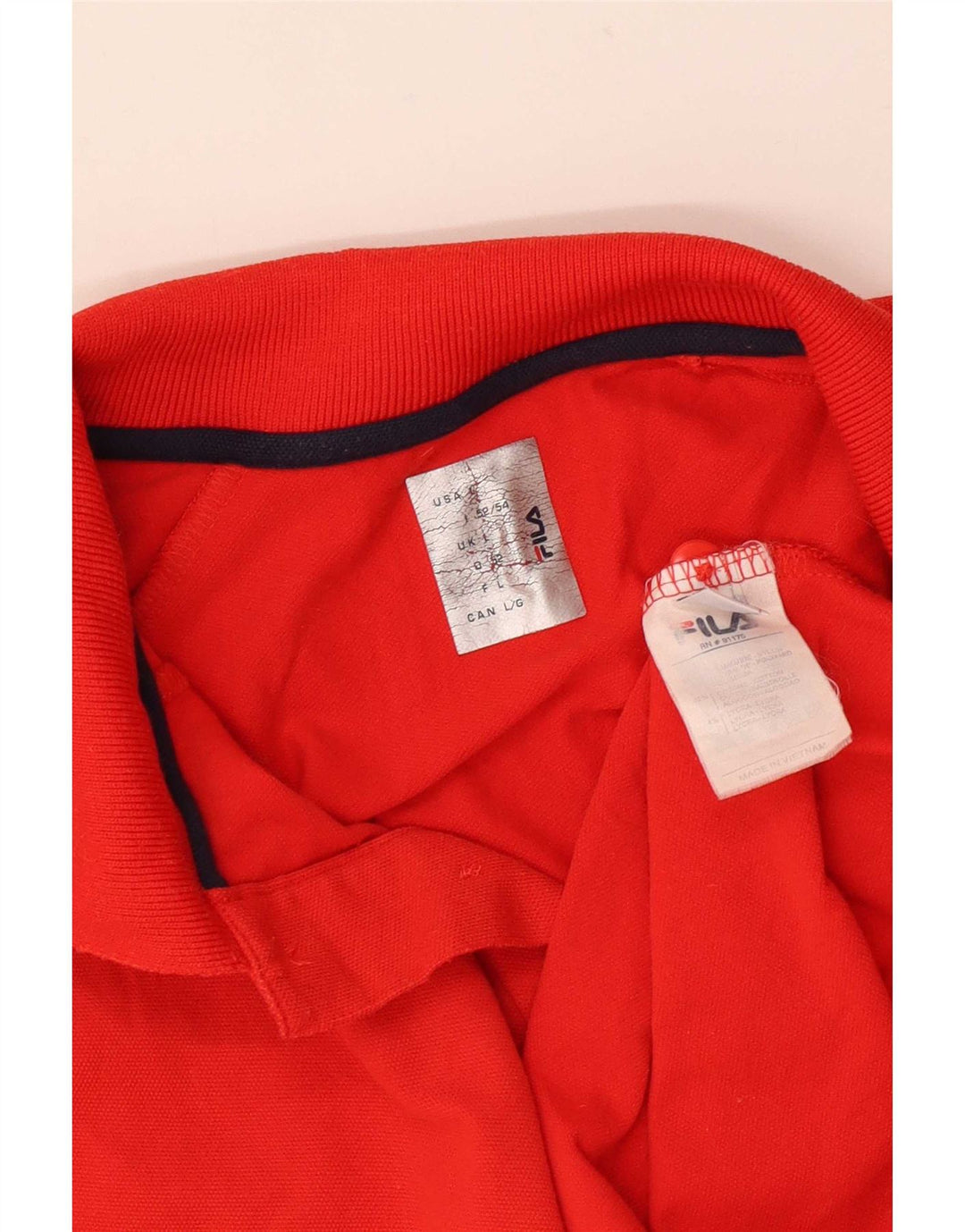 Camisa polo masculina Fila grande poliamida colorblock vermelha