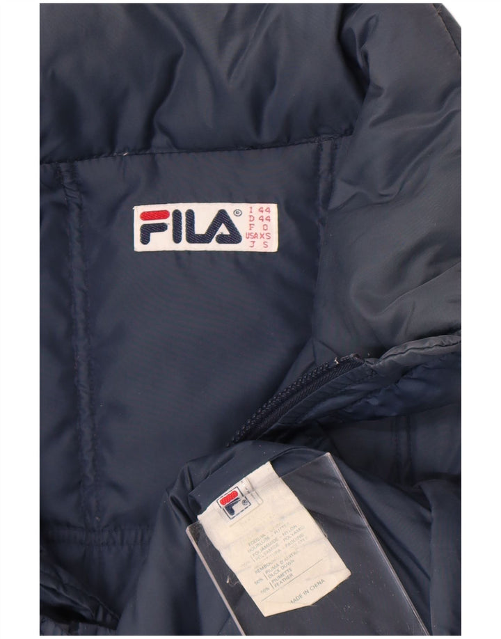 Jaqueta masculina Fila acolchoada com capuz IT 44 XS azul marinho nylon