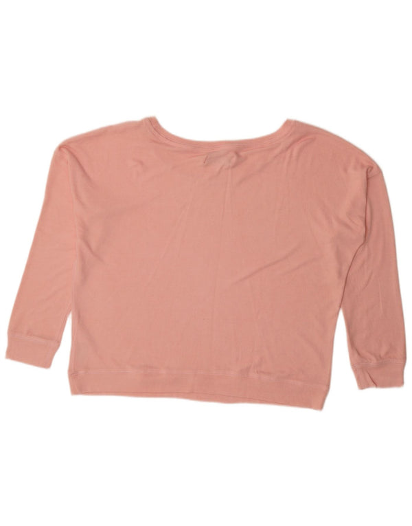 Blusa oversized feminina Abercrombie & Fitch Reino Unido 16 grande viscose rosa