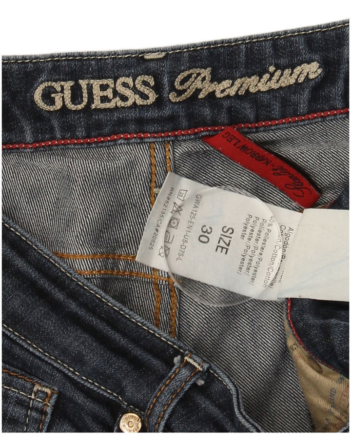 Jeans slim feminino GUESS W30 L32 azul marinho algodão
