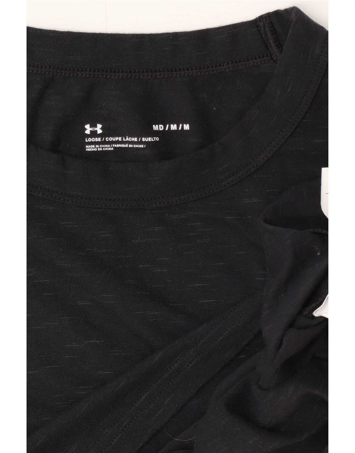 Under Armour Crop Top Feminino Manga Longa Reino Unido 14 Médio Algodão Preto