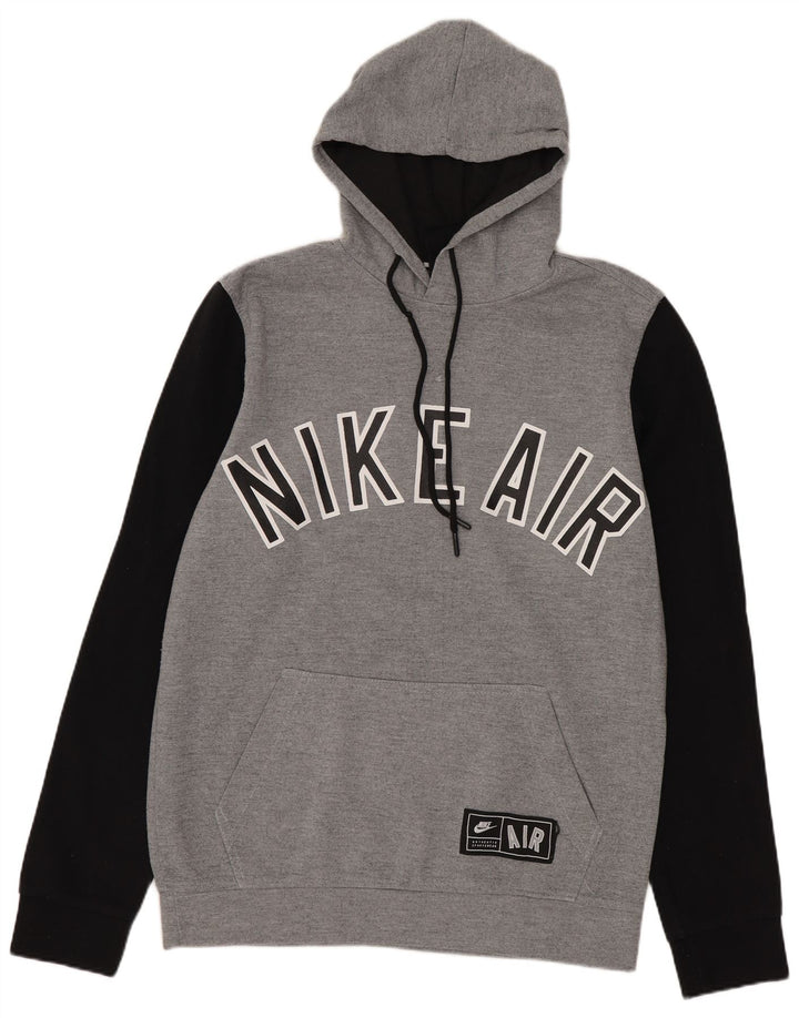 Jumper com capuz gráfico masculino Nike médio cinza colorblock
