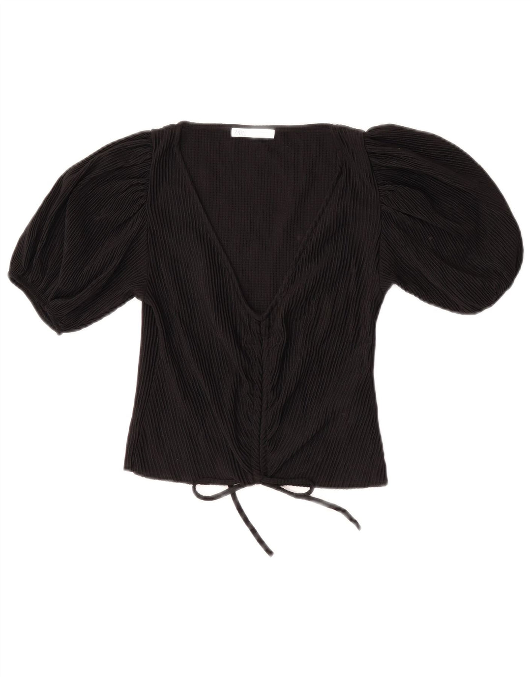Blusa feminina Zara Top UK 8 pequeno poliéster preto