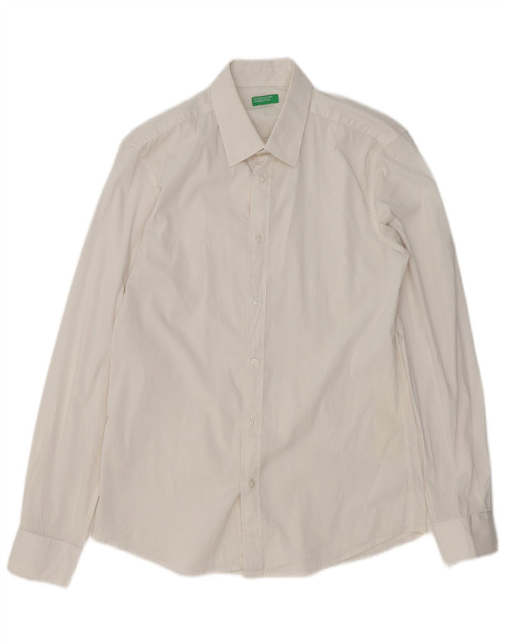 Camisa masculina BENETTON pequena branca