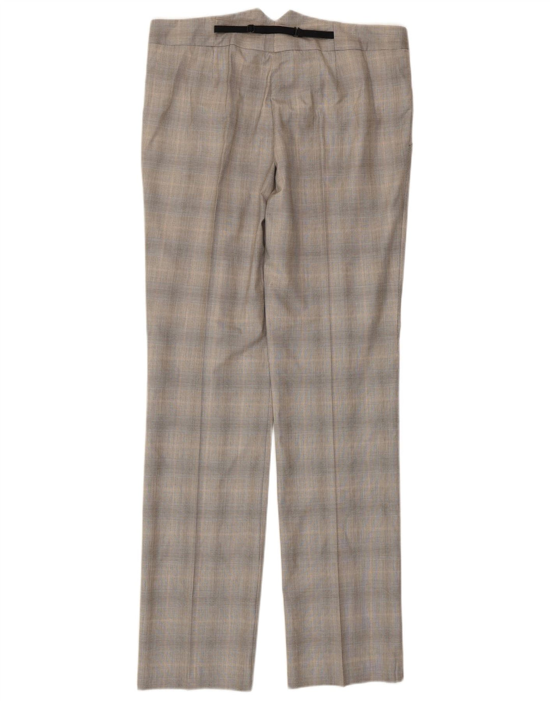 Calça feminina Sisley Slim Suit IT 42 Médio W30 L33 Poliéster xadrez cinza