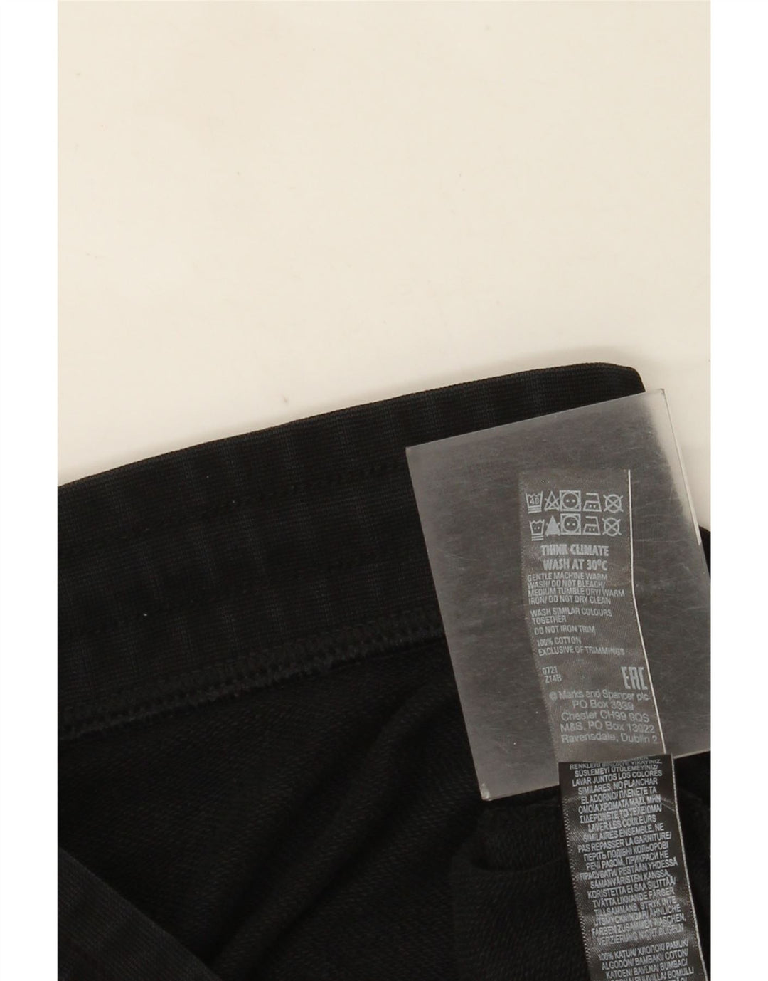 Calça esportiva masculina Marks & Spencer, joggers, algodão preto grande
