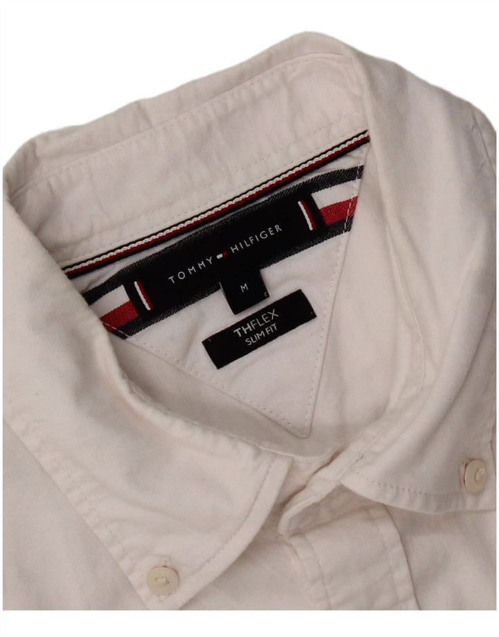Camisa masculina Tommy Hilfiger Slim Fit média branca