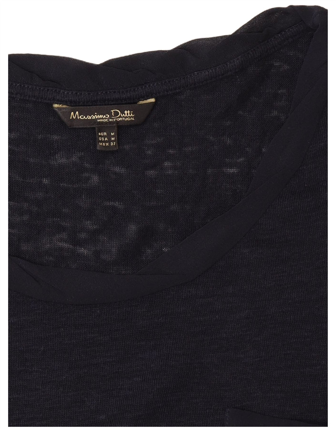 Camiseta feminina Massimo Dutti Top UK 12 Médio Azul Marinho