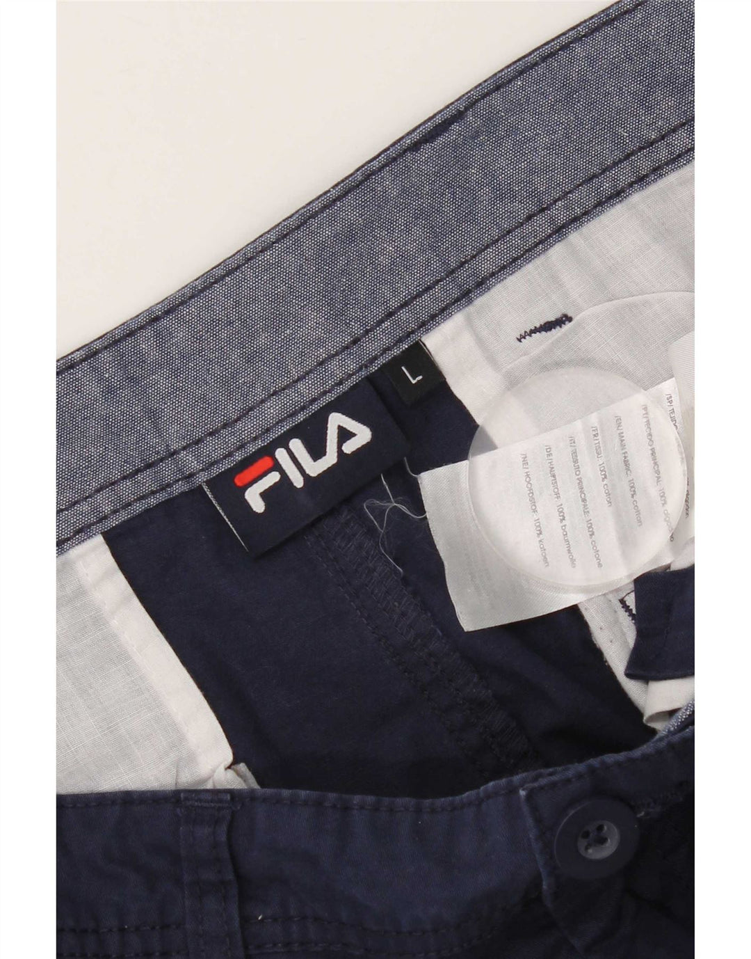 Fila Mens Chino Shorts Grande W34 Azul Marinho Algodão