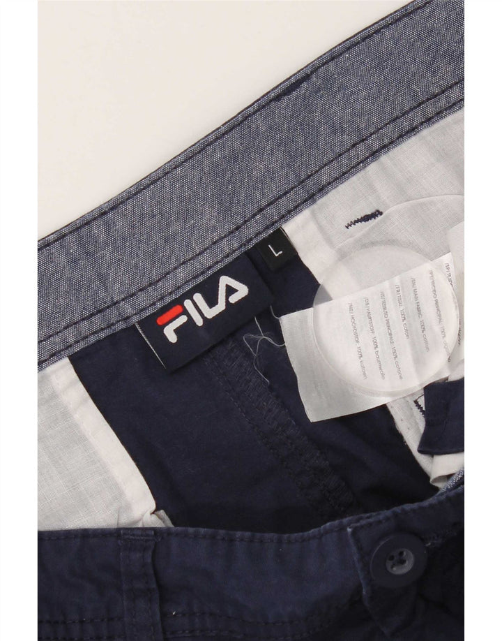 Fila Mens Chino Shorts Grande W34 Azul Marinho Algodão