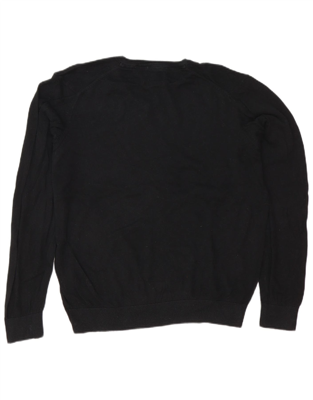 Suéter masculino Marks & Spencer com ajuste regular e decote em V, grande algodão preto