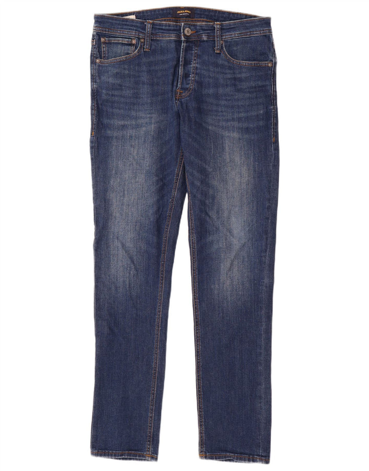 Jack & Jones Mens Slim Jeans W32 L32 Azul Algodão