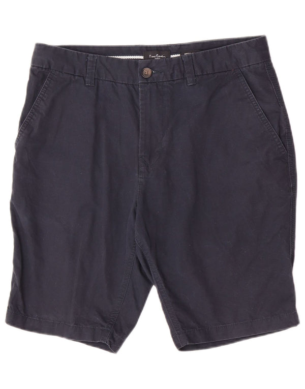 Pierre Cardin Mens Regular Fit Chino Shorts Pequeno W30 Azul Marinho Algodão