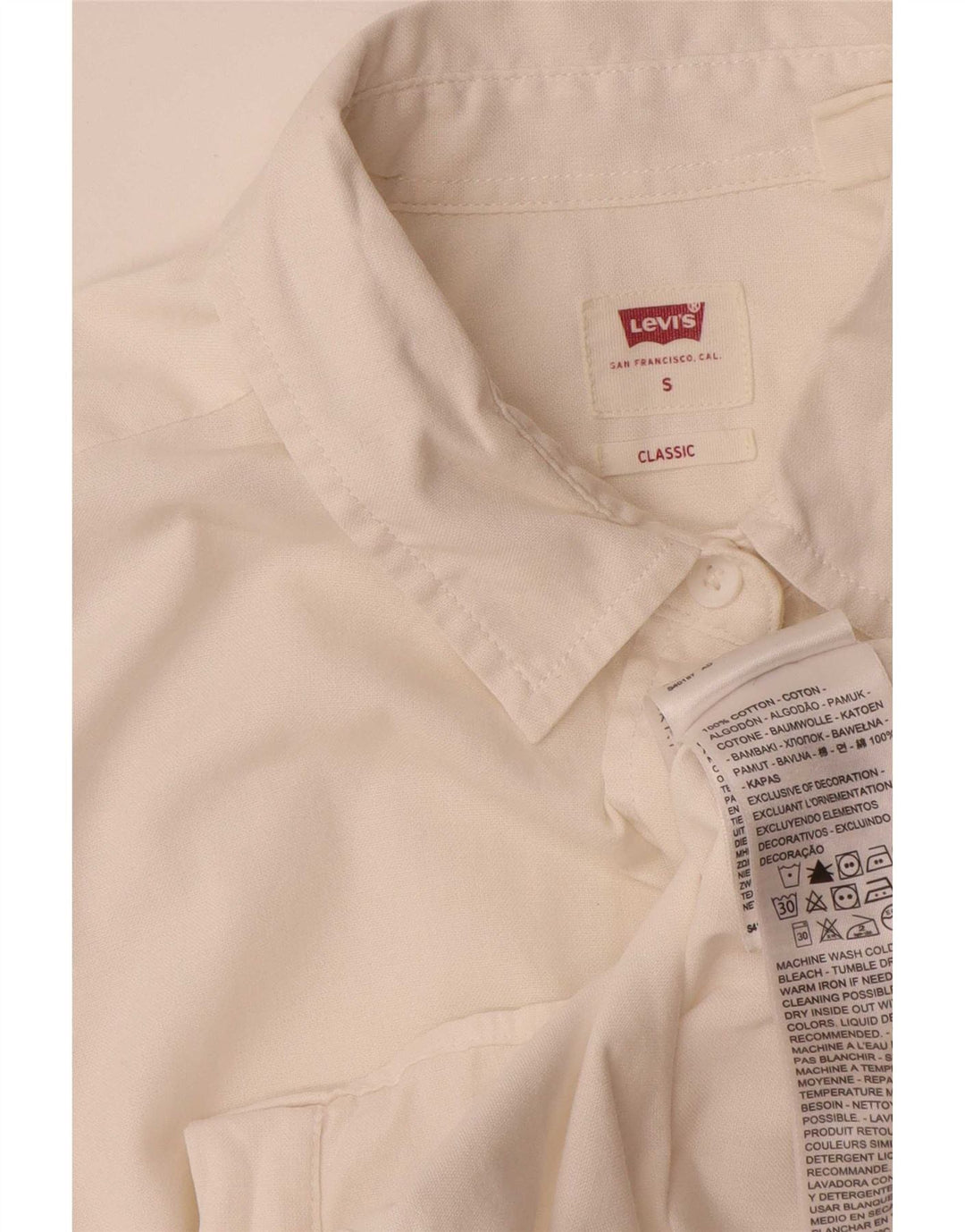 Camisa Levi's Boys Classic Fit 14-15 Anos Pequena Algodão Branco