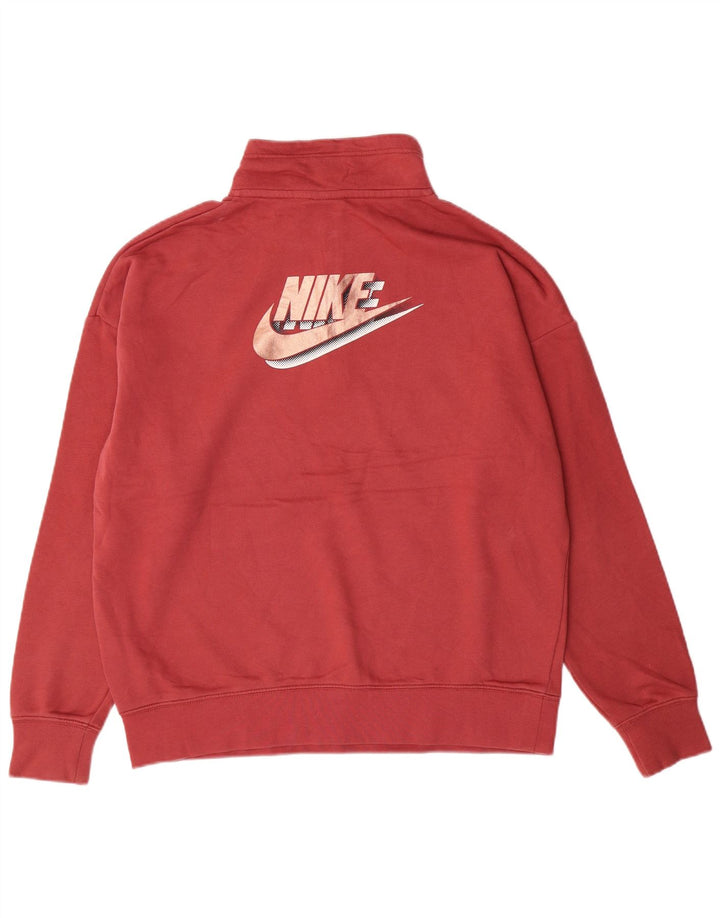 Moletom feminino NIKE com zíper e gola redonda grande UK 10 pequeno rosa