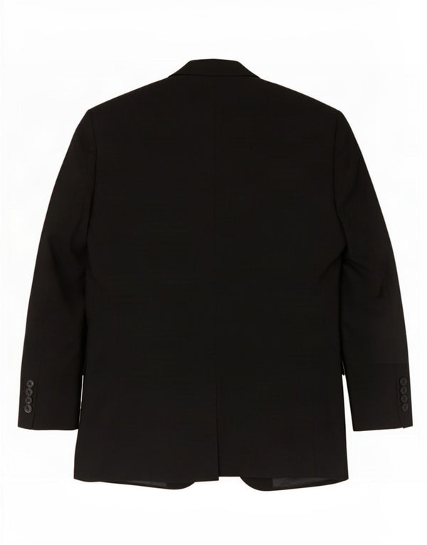 Jaqueta blazer masculina de 2 botões Marks & Spencer Reino Unido 38 poliéster preto médio