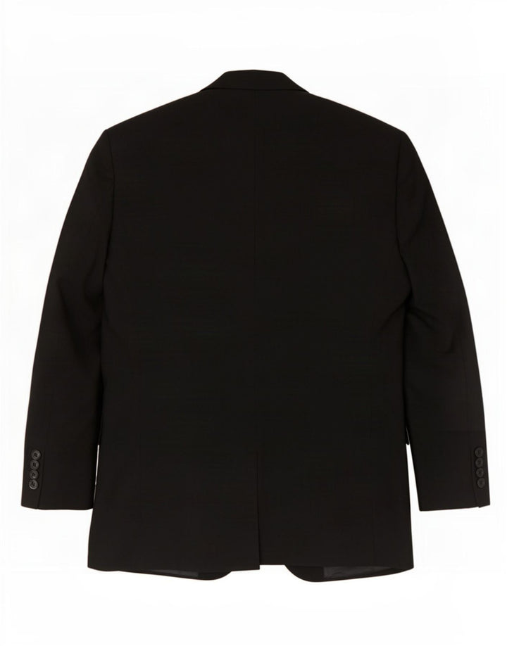 Jaqueta blazer masculina de 2 botões Marks & Spencer Reino Unido 38 poliéster preto médio