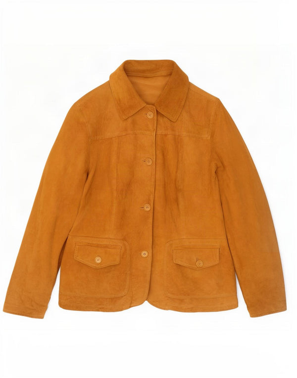Borgo Antico Womens Suede Jacket IT 48 XL Beige Leather