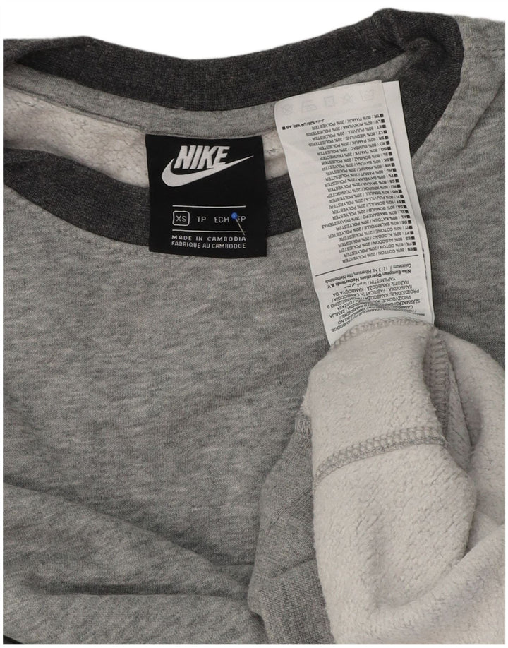 Moletom masculino Nike Jumper XS cinza manchado de algodão
