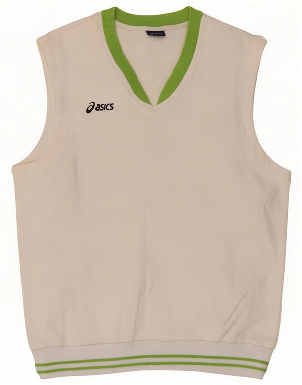 Asics Mens Vest Top Médio Algodão Branco