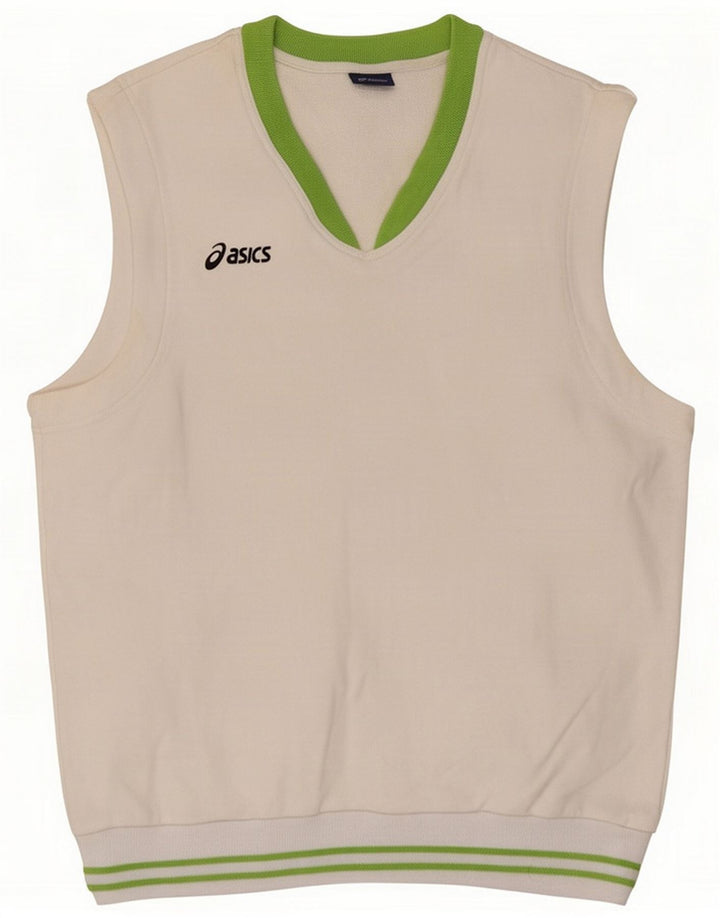 Asics Mens Vest Top Médio Algodão Branco