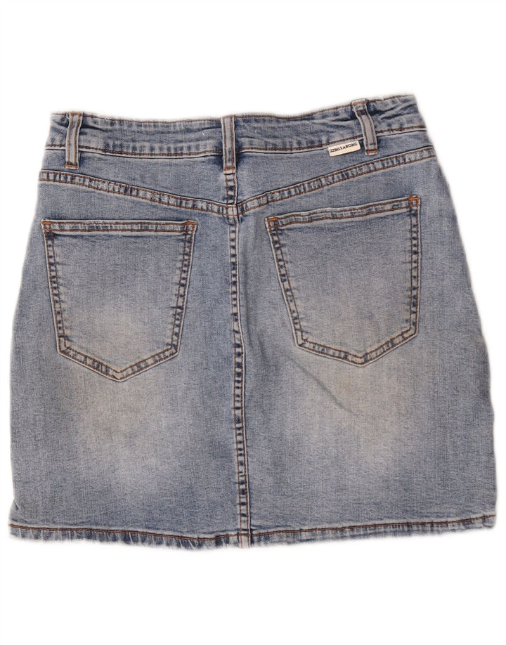 Saia jeans feminina Billabong W30 algodão azul médio