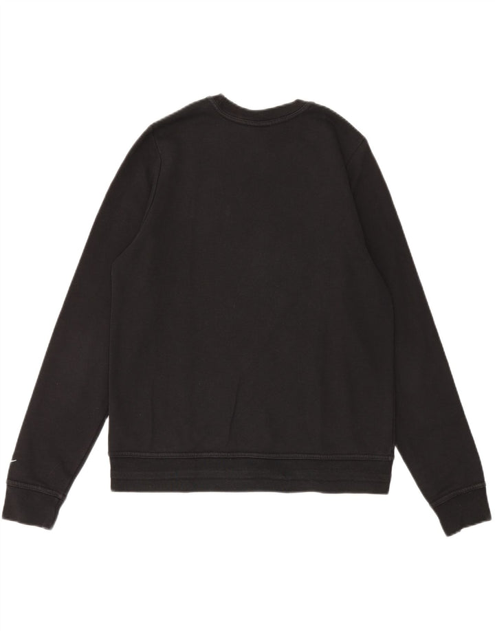 NIKE Womens Oversized Sweatshirt Jumper UK 10 Pequeno Algodão Preto