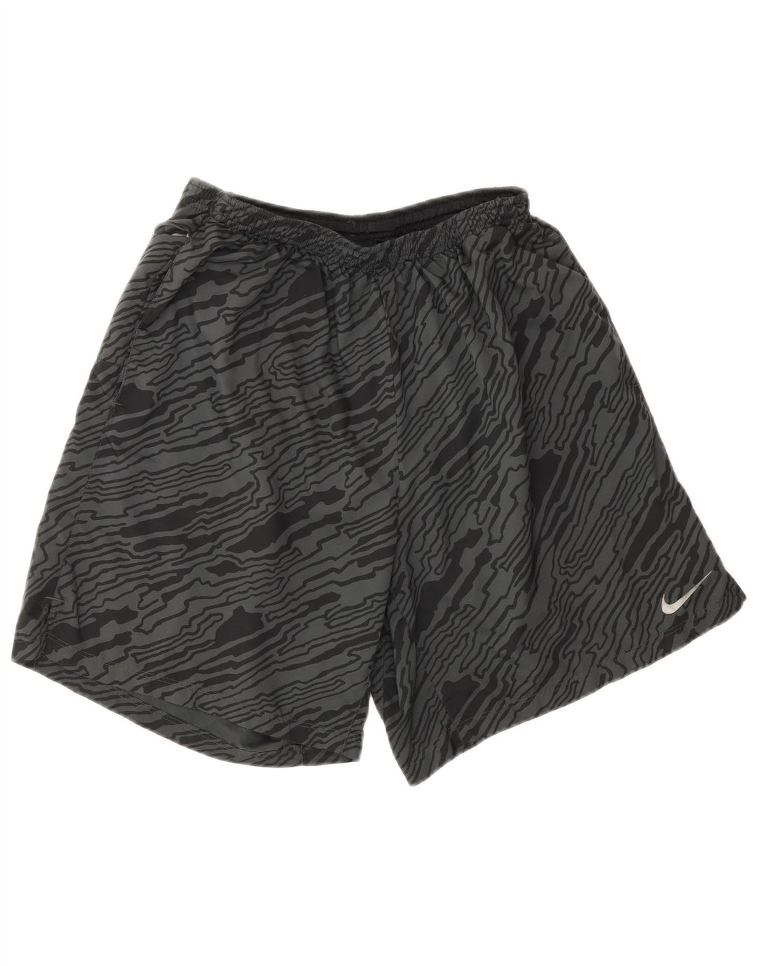 Shorts esportivos masculinos NIKE Dri Fit Abstract Padrão grande cinza poliéster