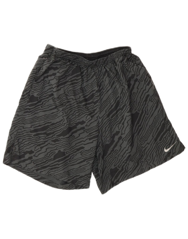Shorts esportivos masculinos NIKE Dri Fit Abstract Padrão grande cinza poliéster