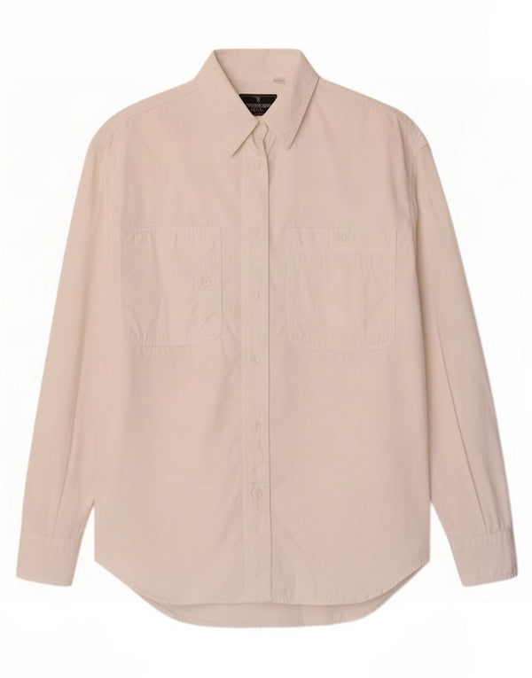 Camisa oversized feminina Trussardi UK 10 pequena off white