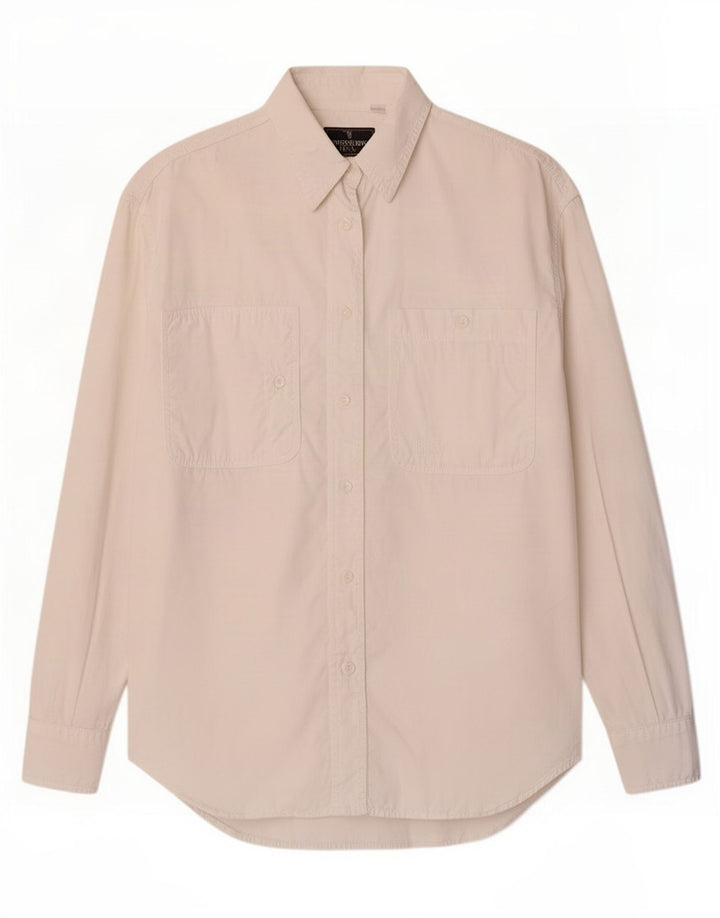Camisa oversized feminina Trussardi UK 10 pequena off white
