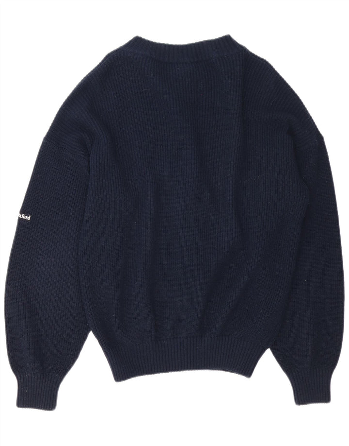 Suéter cardigã masculino Ivy Oxford de lã azul marinho médio