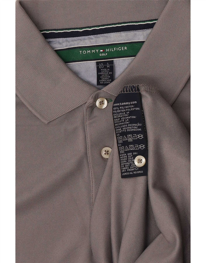 Camisa polo masculina Tommy Hilfiger poliéster cinza médio