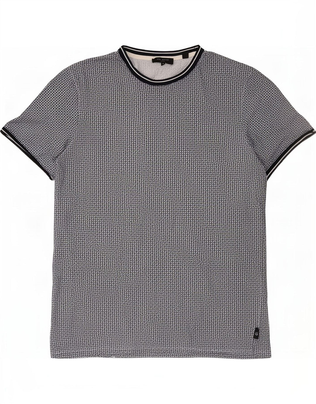 Camiseta masculina Ted Baker tamanho superior 4 grande algodão manchado cinza