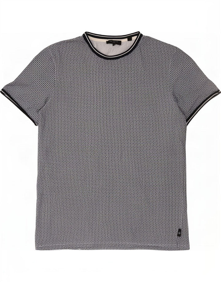 Camiseta masculina Ted Baker tamanho superior 4 grande algodão manchado cinza