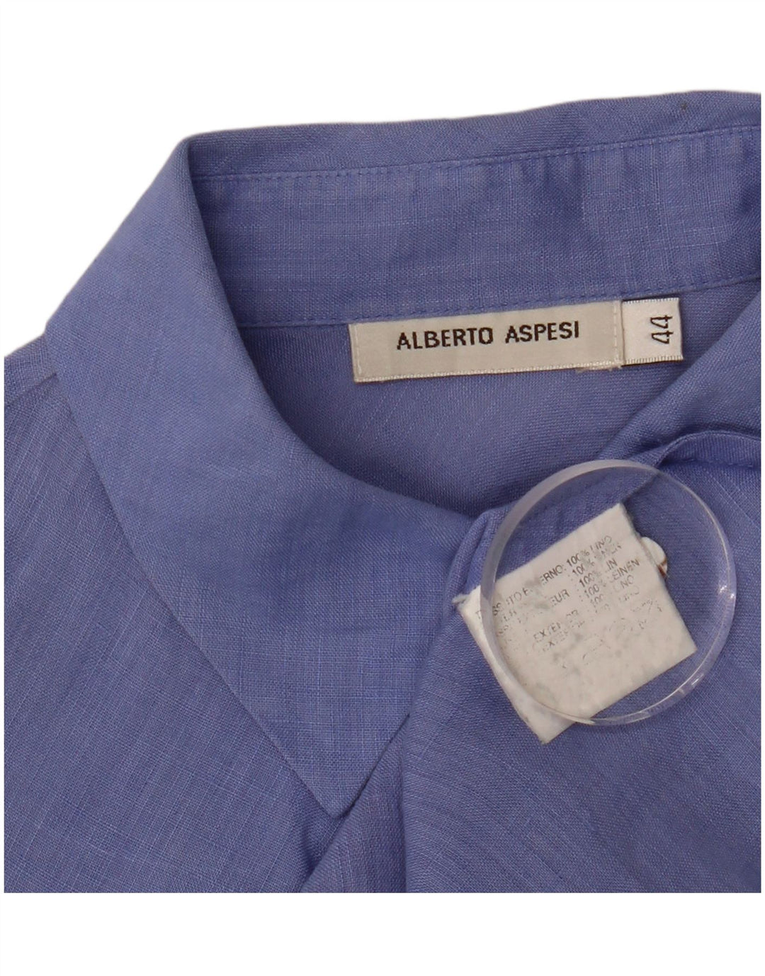 Camisa feminina solta Alberto Aspesi IT 44 linho azul médio