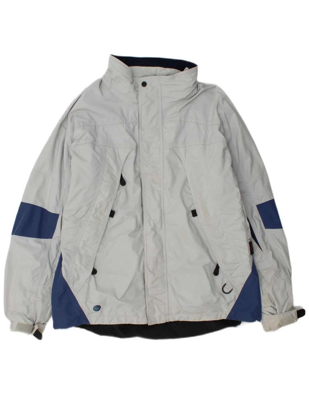 Jaqueta corta-vento masculina Columbia UK 40 grande azul colorblock nylon