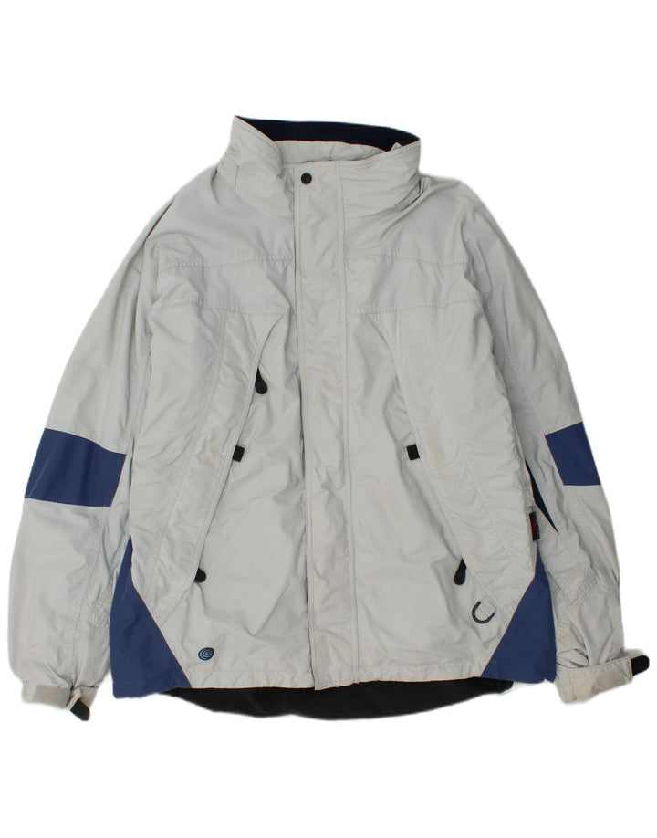 Jaqueta corta-vento masculina Columbia UK 40 grande azul colorblock nylon
