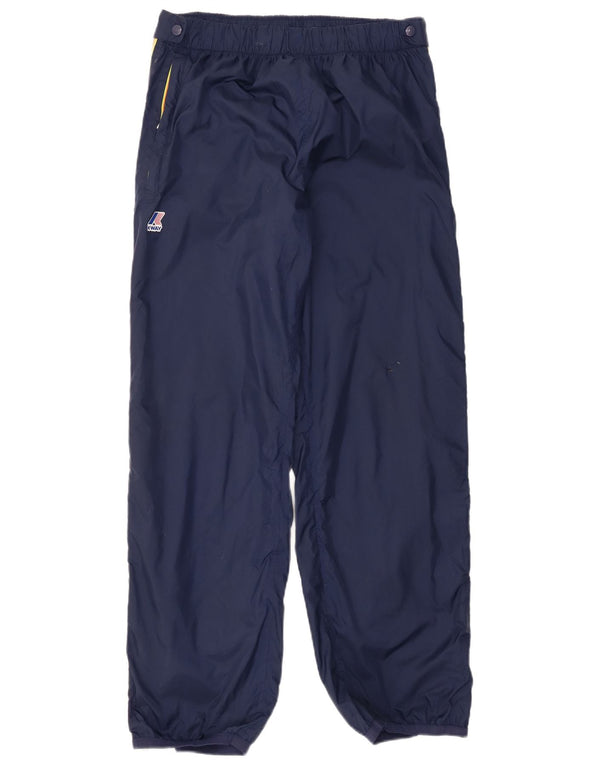 Calça jogger feminina K-Way à prova d'água UK 14 listrada azul marinho médio