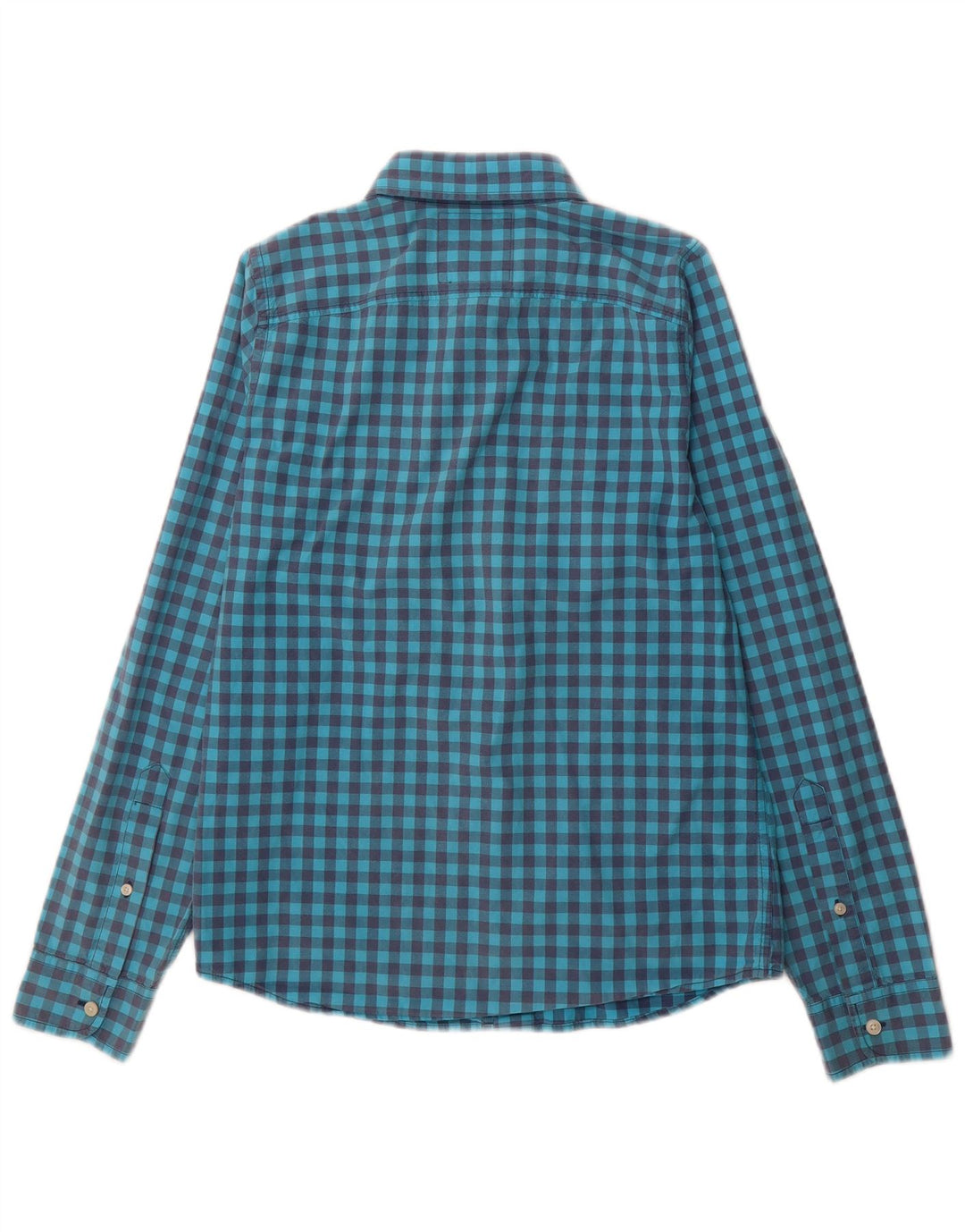 Camisa masculina HOLLISTER de algodão guingão azul médio