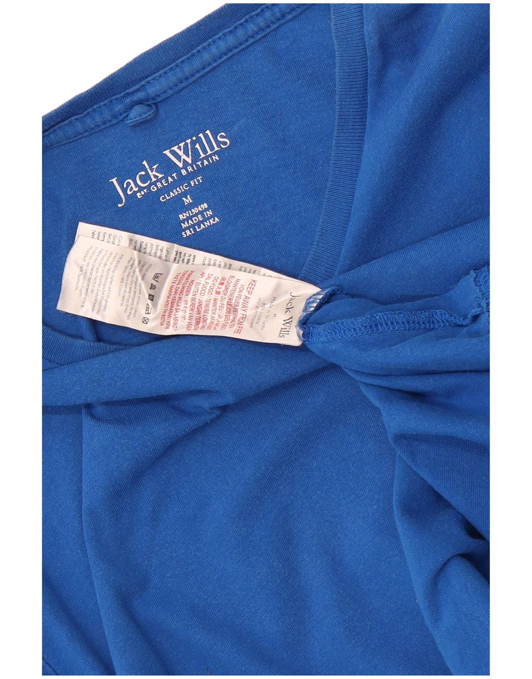 Jack Wills Mens Classic Fit Camiseta Top Médio Algodão Azul