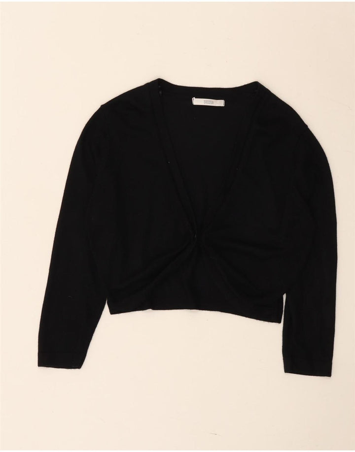 Suéter cardigã feminino Marks & Spencer Reino Unido 12 viscose preta média