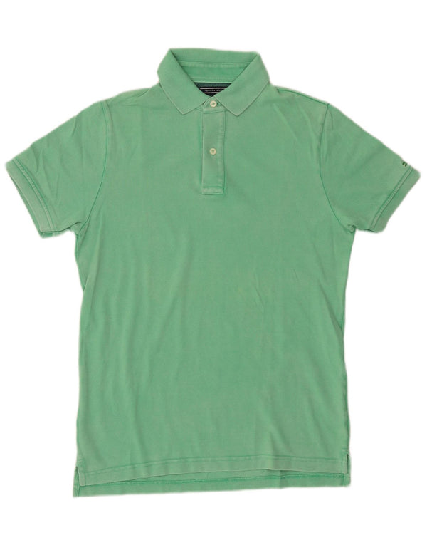 Camisa polo masculina Tommy Hilfiger Slim Fit algodão verde médio